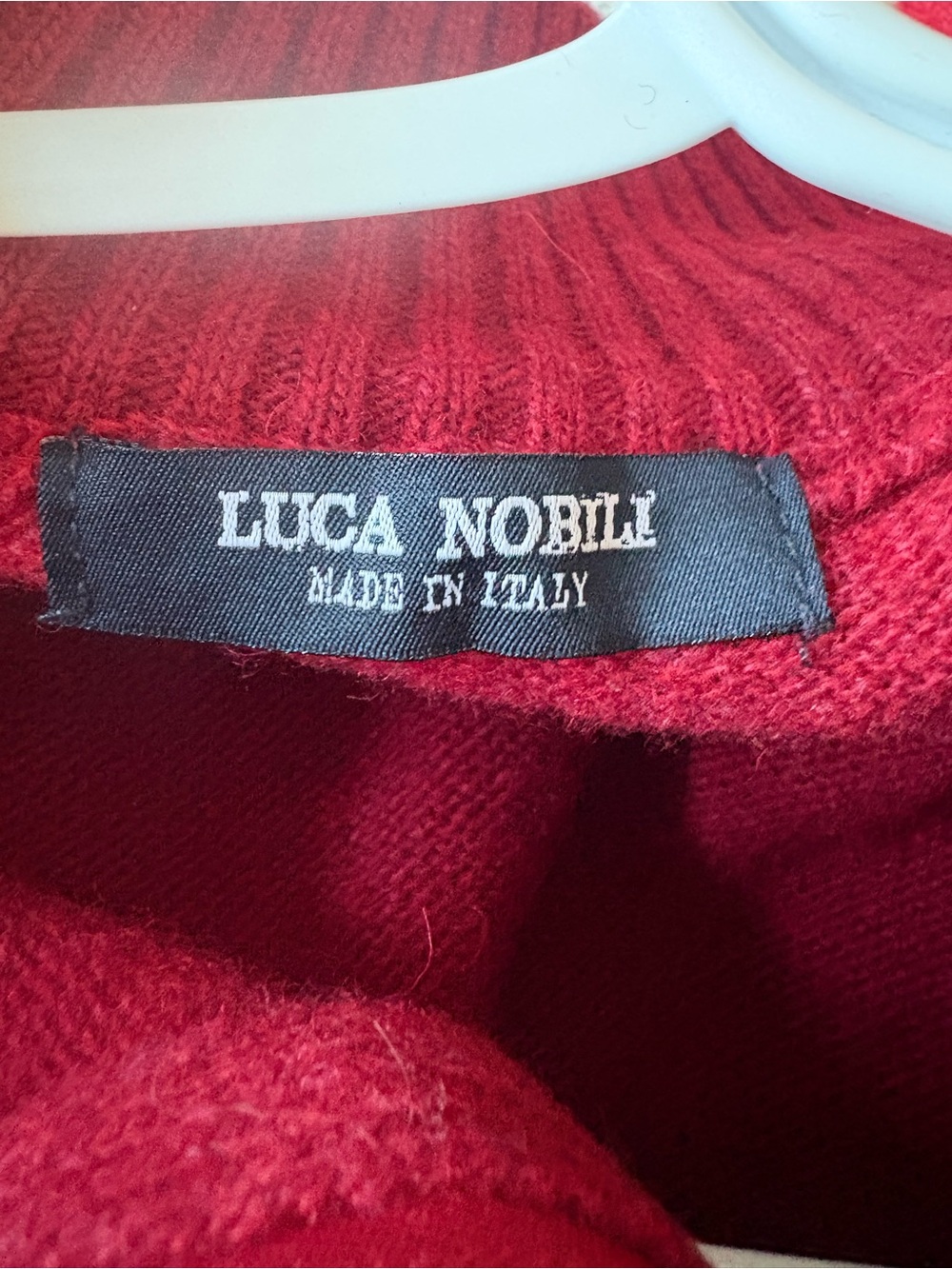 NWOT Men's Wool blend Half-Zip Sweater in Rich Raspberry - Picture 2 of 6